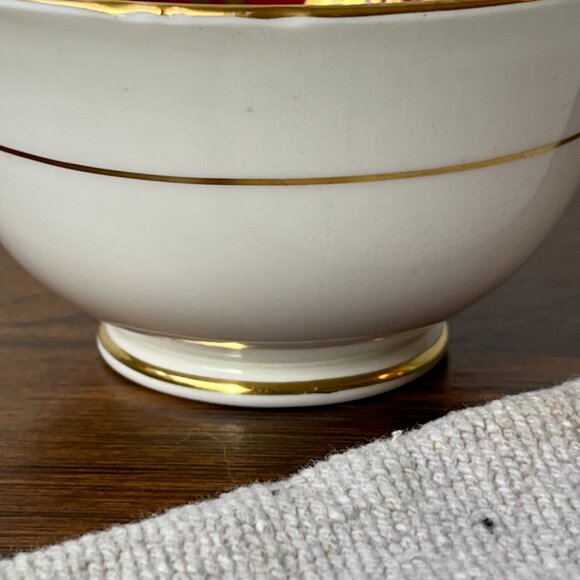 Aynsley England Bone China Tea Cup Ruby Red Floral Center 882 - Picture 12 of 16